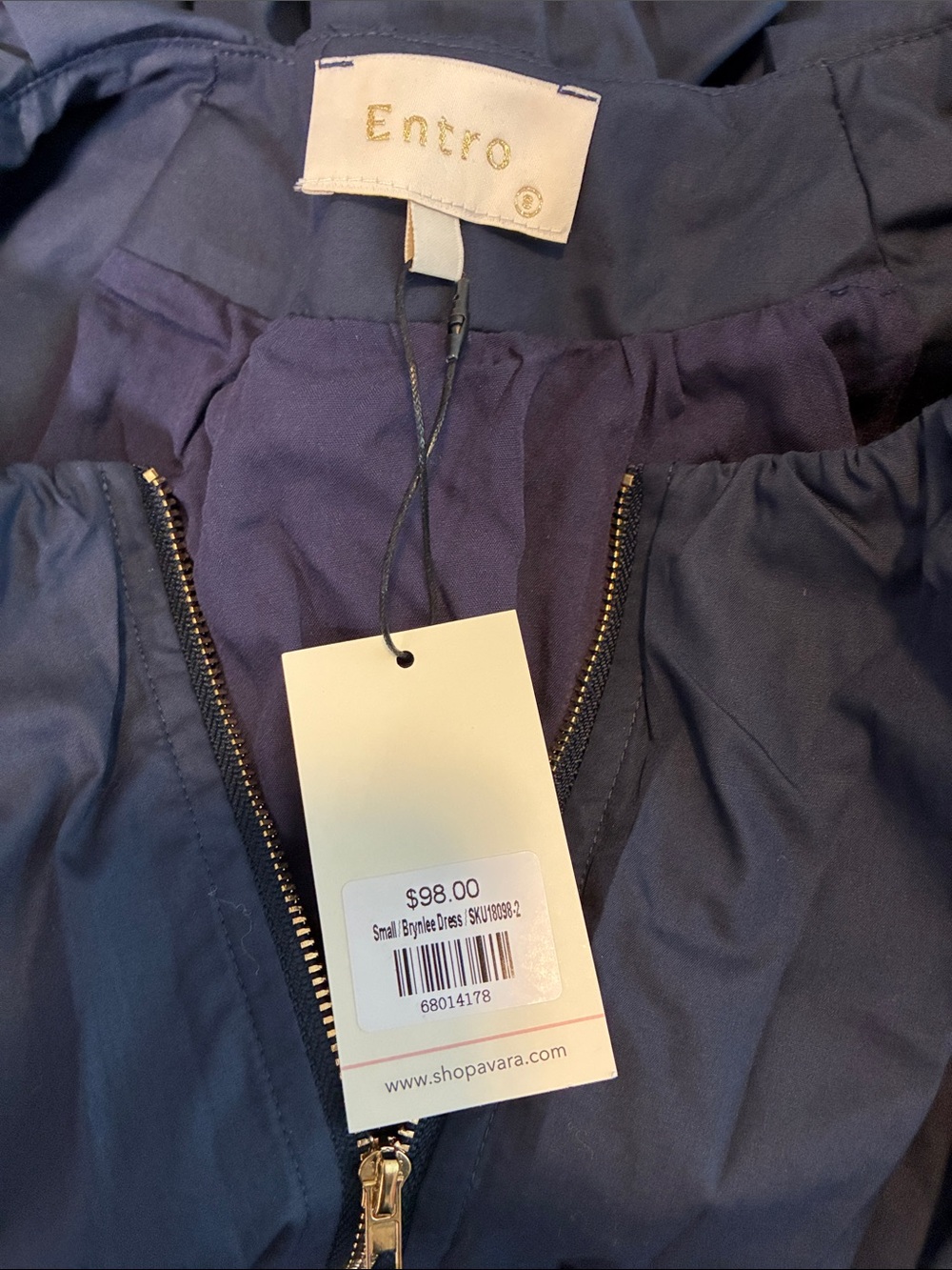 NWT Entro Brynlee Navy Blue Dress MIDI Sz S - Picture 4 of 5